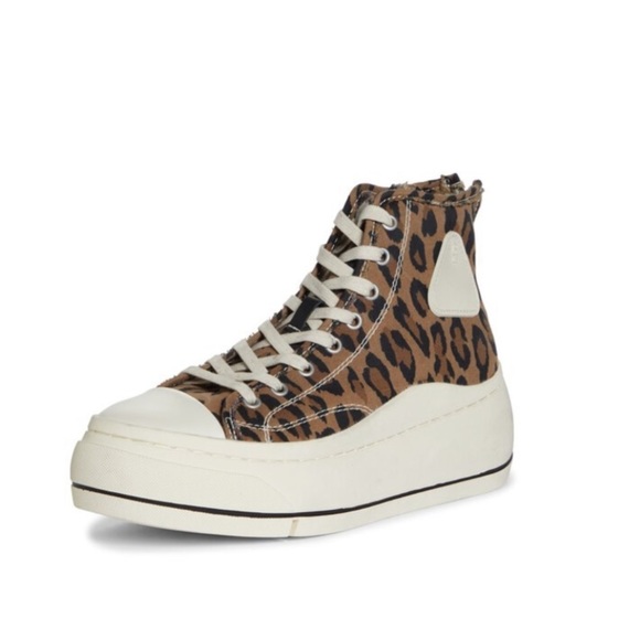 R13 Shoes - R13 Kurt Distressed Platform Leopard Sneakers Size 37